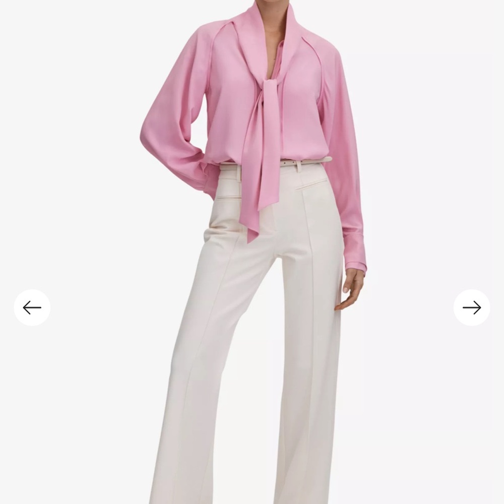 Reiss Pink Tie-Neck REISS
Ella tie-neck woven blouse size UK 12 = US 8 - Picture 2 of 5